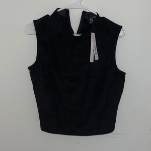 NWT - BRAND NEW AQUA SUEDE BLACK TOP!